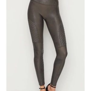 Spanx gunmetal moto legging